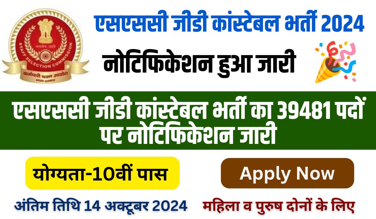 SSC GD Recruitment 2024-25